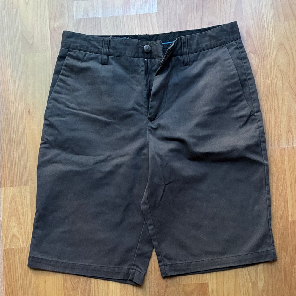 Volcom Dark Brown Flat Front Shorts